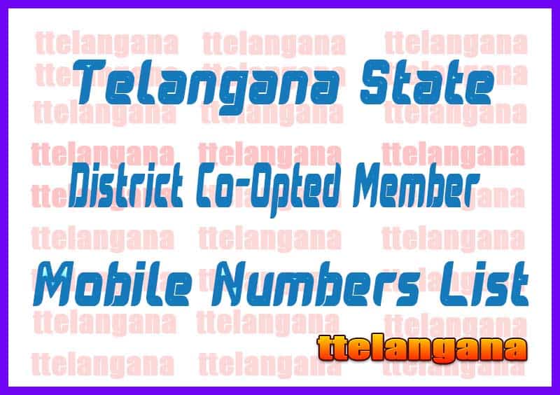 Nizamabad District Co-Opted Member Mobile No's List in Telangana State