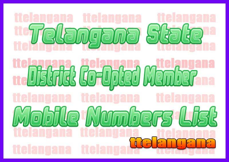 RangaReddy District Co-Opted Member Mobile Numbers List in Telangana State 