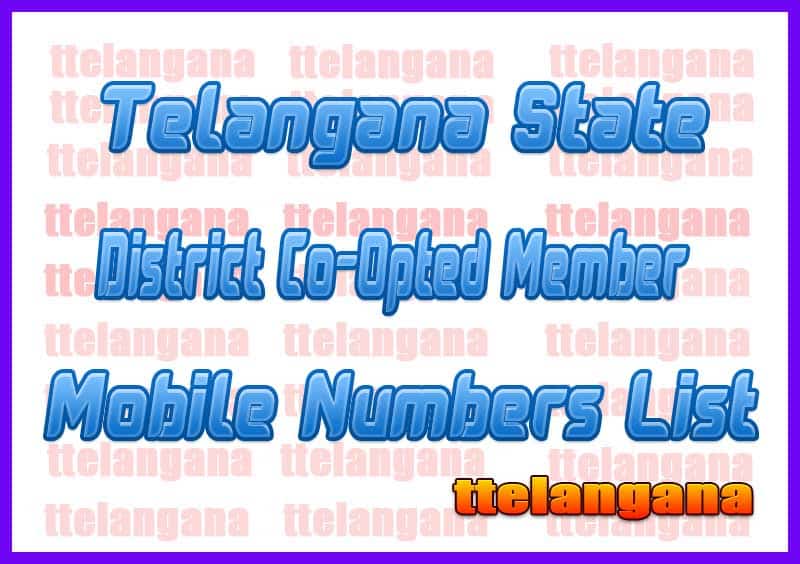 Mahabubnagar District Co-Opted Member Mobile Numbers List in Telangana State