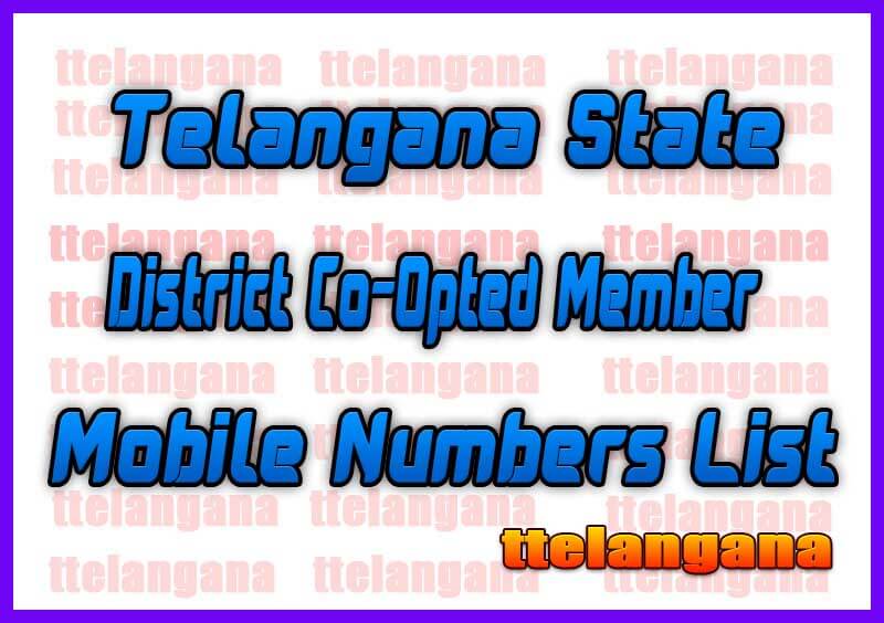 Nalgonda District Co-Opted Member Mobile Numbers List in Telangana State