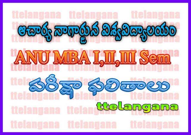 ఆచార్య నాగార్జున విశ్వవిద్యాలయం ANU MBA ఫలితాలు Acharya Nagarjuna University ANU MBA Results