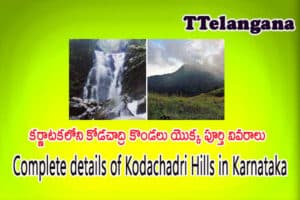 కర్ణాటకలోని కోడచాద్రి కొండలు యొక్క పూర్తి వివరాలు,Complete details of Kodachadri Hills in Karnataka
