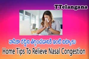 నాసికా రద్దీని తగ్గించడానికి ఇంటి చిట్కాలు,Home Tips To Relieve Nasal Congestion