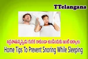 నిద్రపోతున్నప్పుడు గురక రాకుండా ఉండేందుకు ఇంటి చిట్కాలు,Home Tips To Prevent Snoring While Sleeping